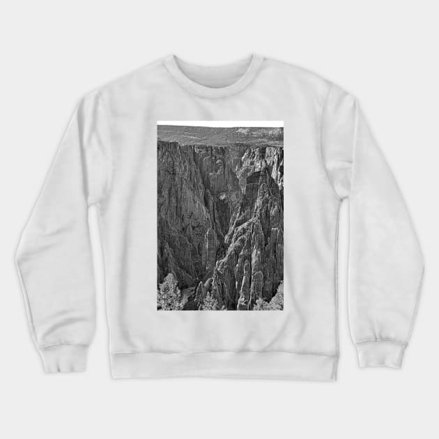 Black Canyon of the Gunnison 2 BW Crewneck Sweatshirt by bobmeyers